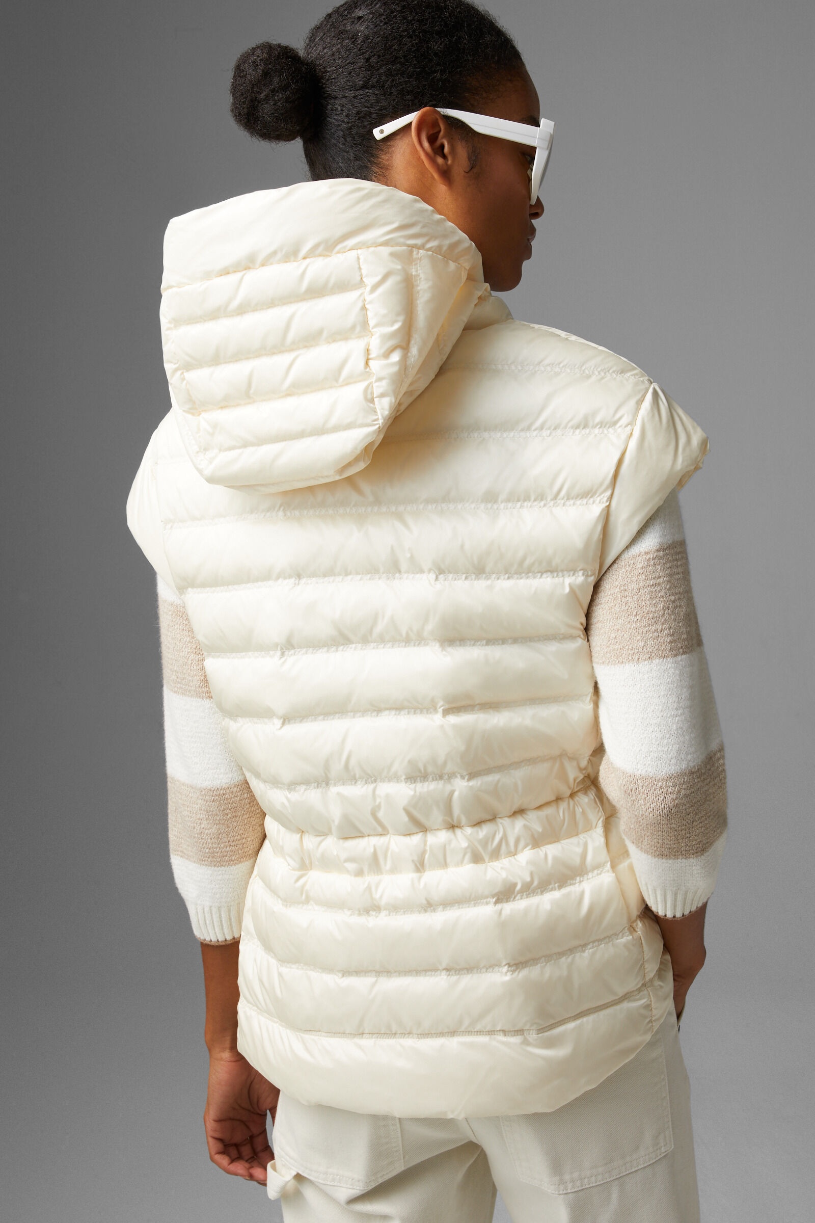 Ennie lightweight down vest in Off-white - 3