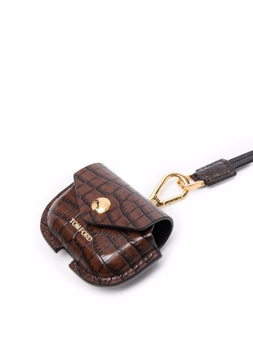 crocodile-print leather Airpods case - 2