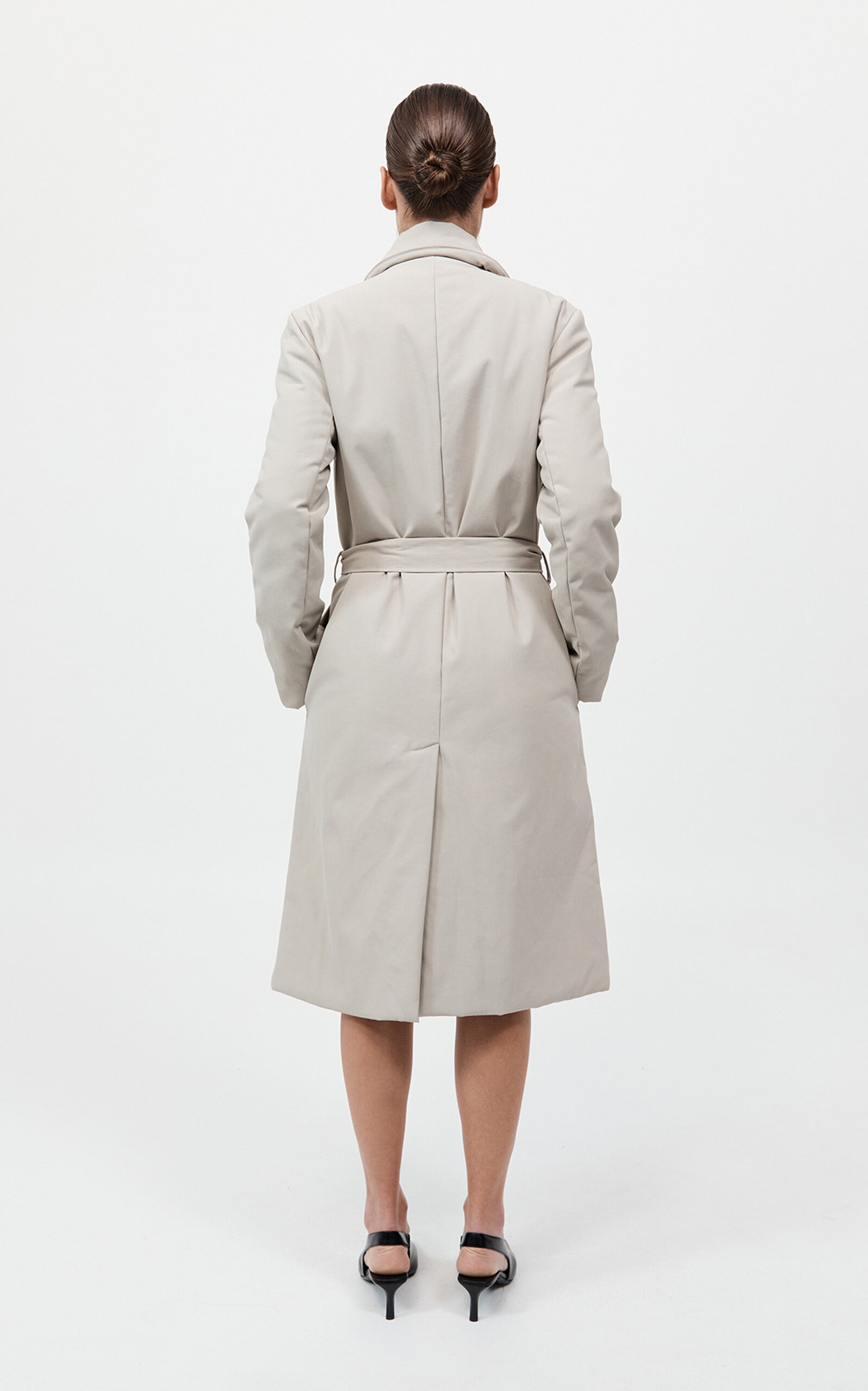 Padded Nylon-Cotton Coat off-white - 6