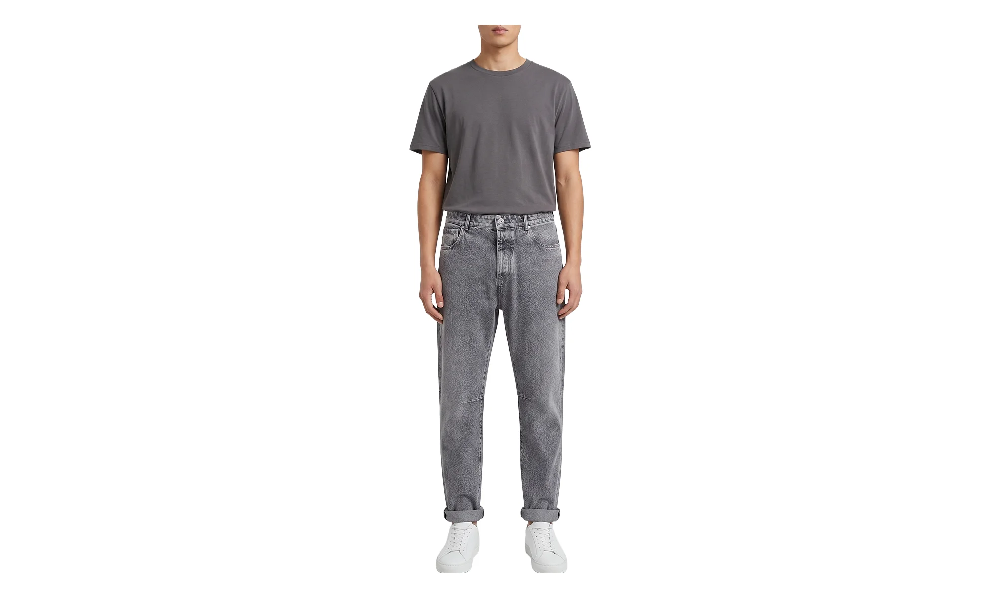 Leisure Fit Five Pocket Jeans "White" BRUN981 - 1