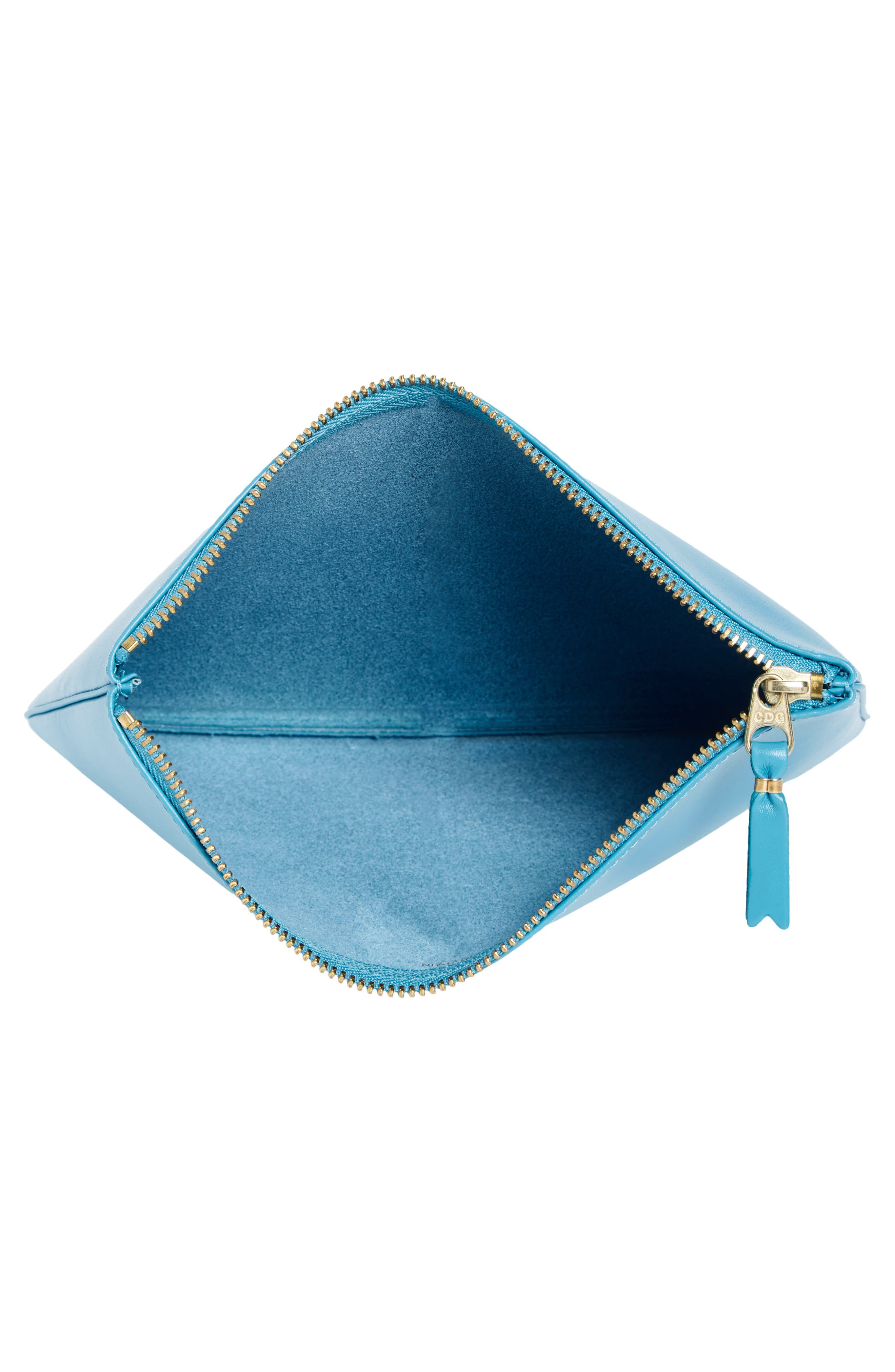Comme des Garçons Medium Classic Leather Zip-Up Pouch in Blue at Nordstrom - 2