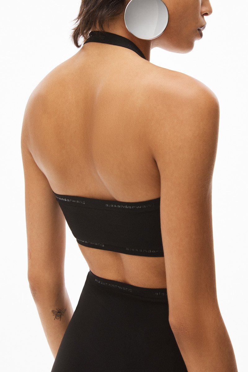 LOGO HALTER DRESS IN VISCOSE KNIT 6