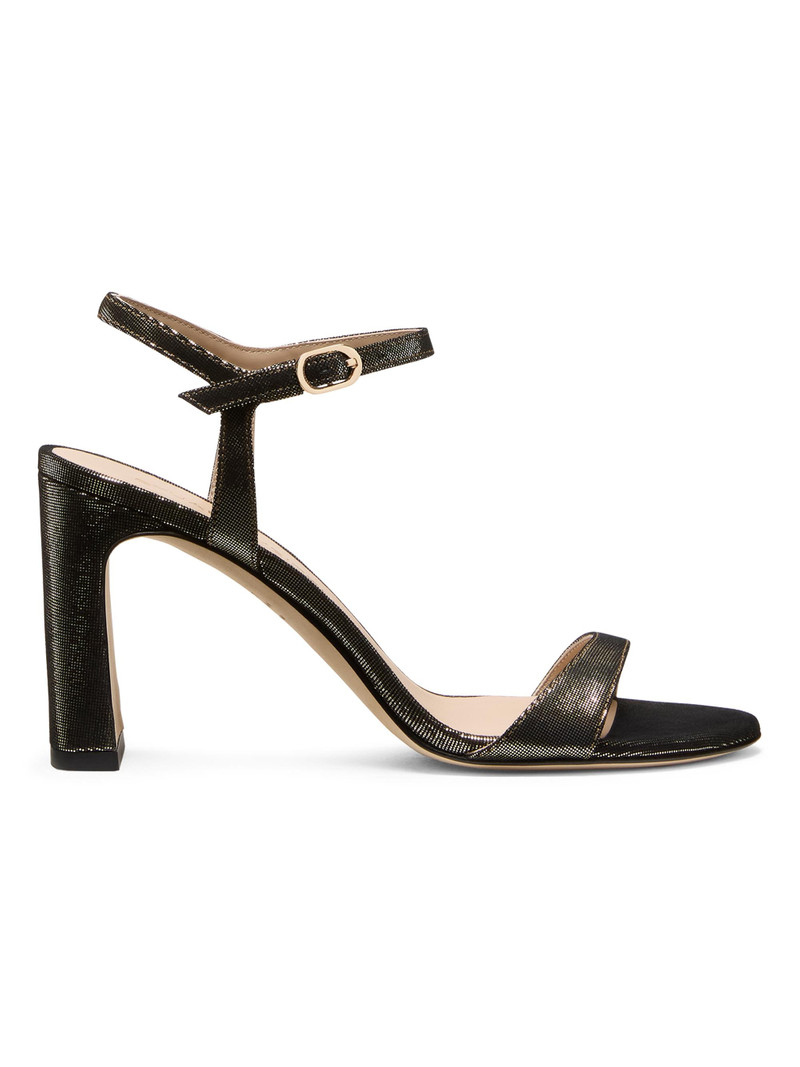 Women's Babette 85MM Textured Leather Sandals - Platino 1