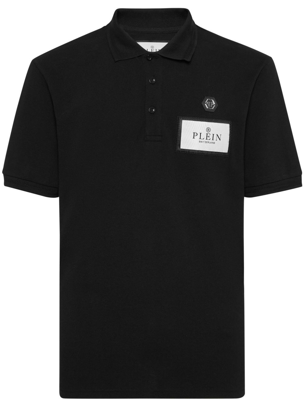 logo-patch polo shirt - 1
