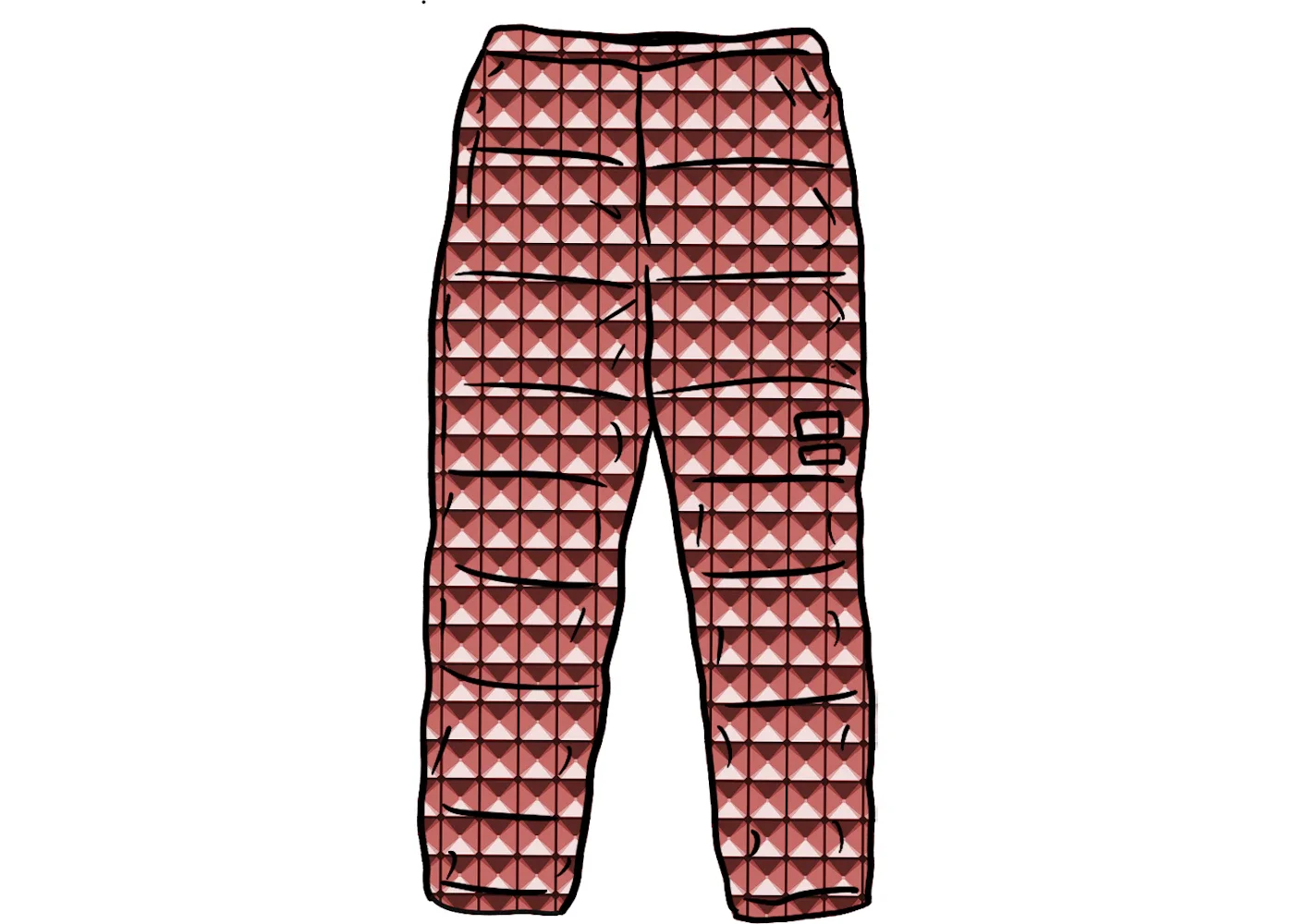 Supreme The North Face Studded Nuptse Pant Red - 1