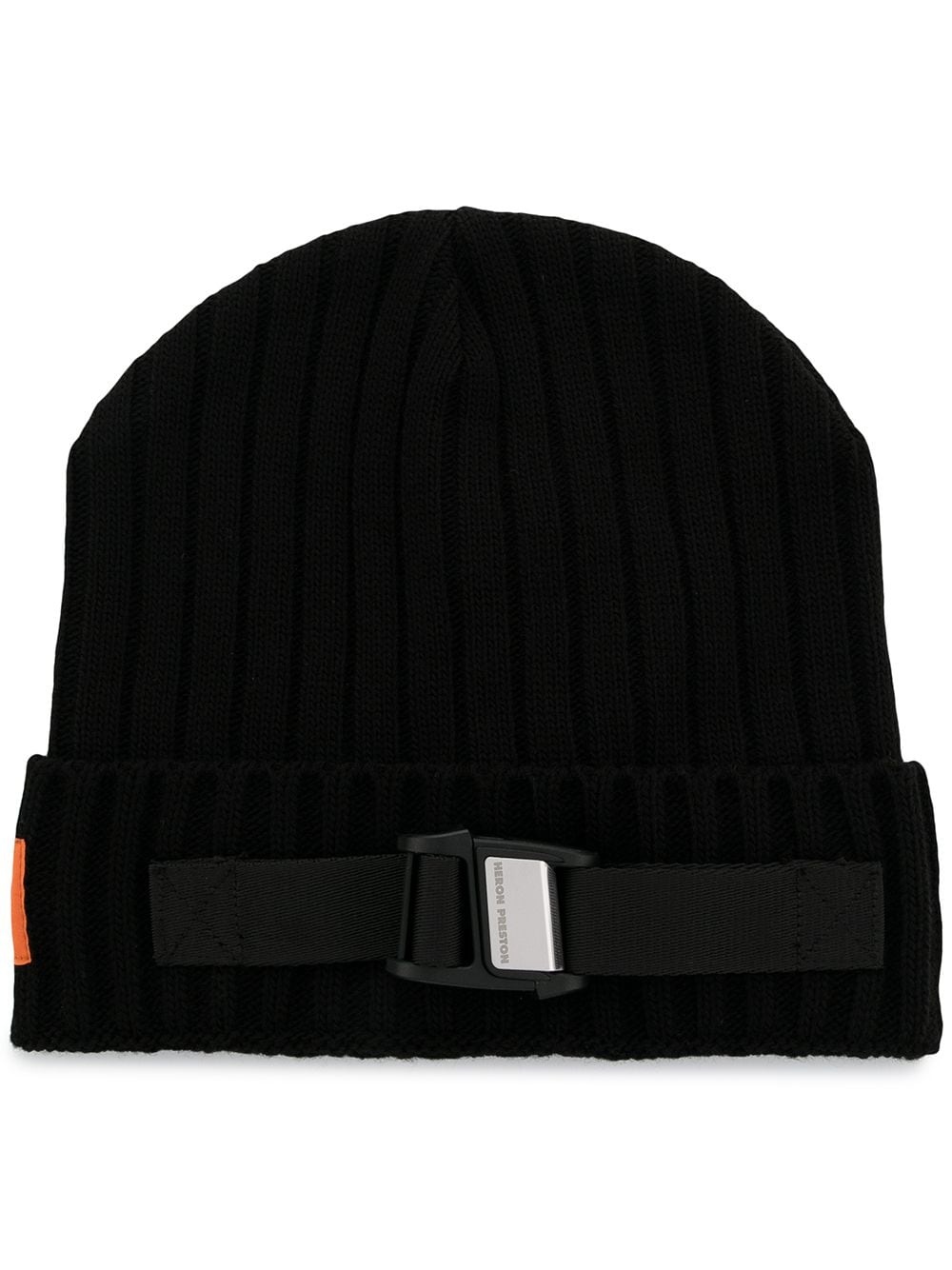 buckle-detail ribbed beanie - 1