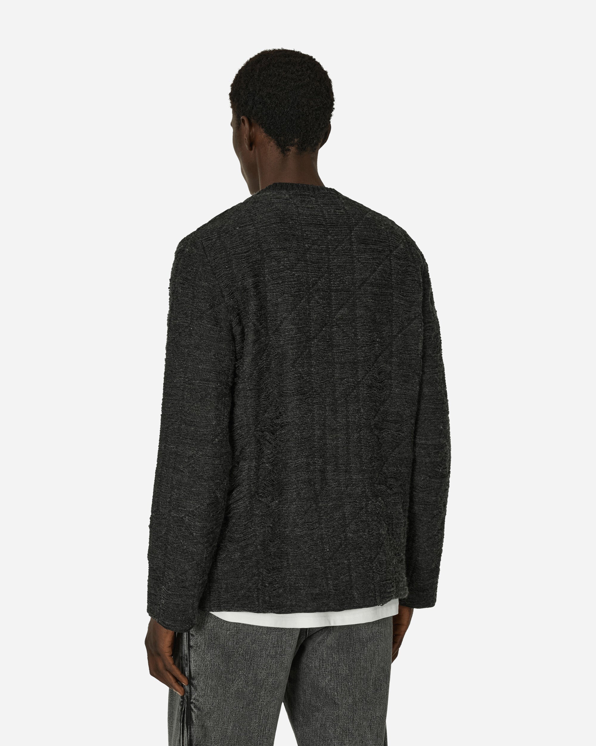 Distressed Crewneck Sweater Dark Grey - 3