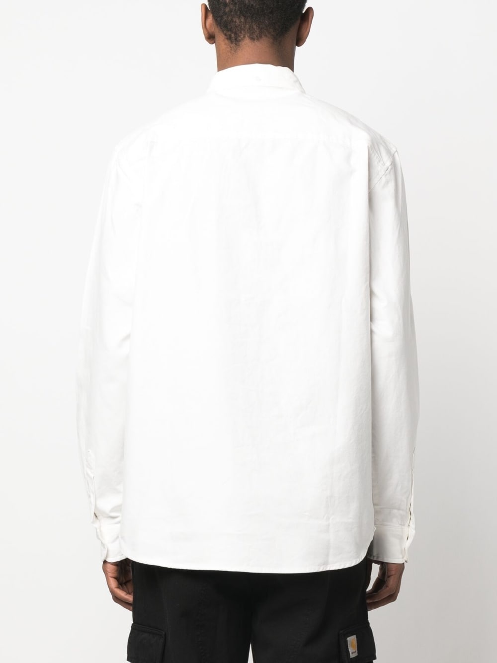 plain button-down fastening shirt - 5