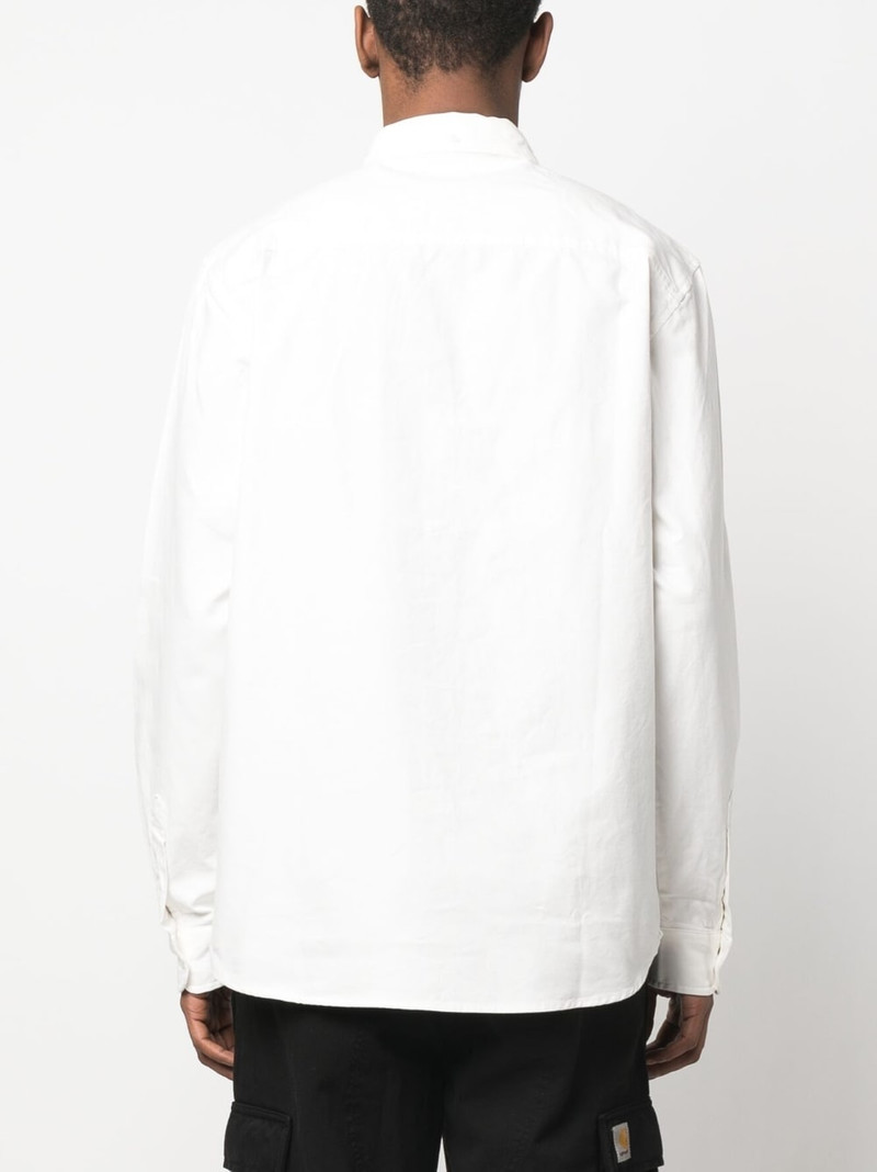 plain button-down fastening shirt 5