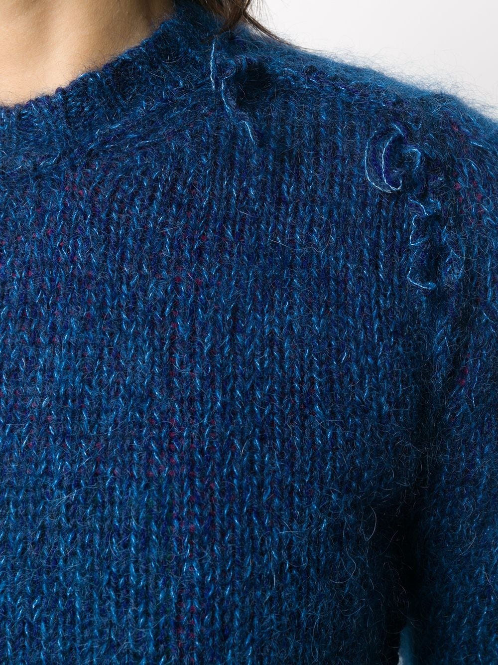 frayed-knit jumper - 5