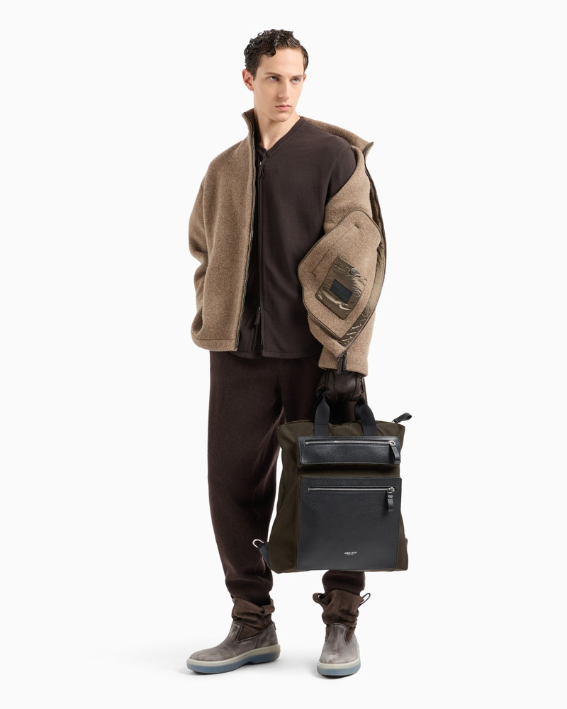 ASV CONVERTIBLE SHOPPER BAG IN NYLON AND PEBBLED LEATHER 6