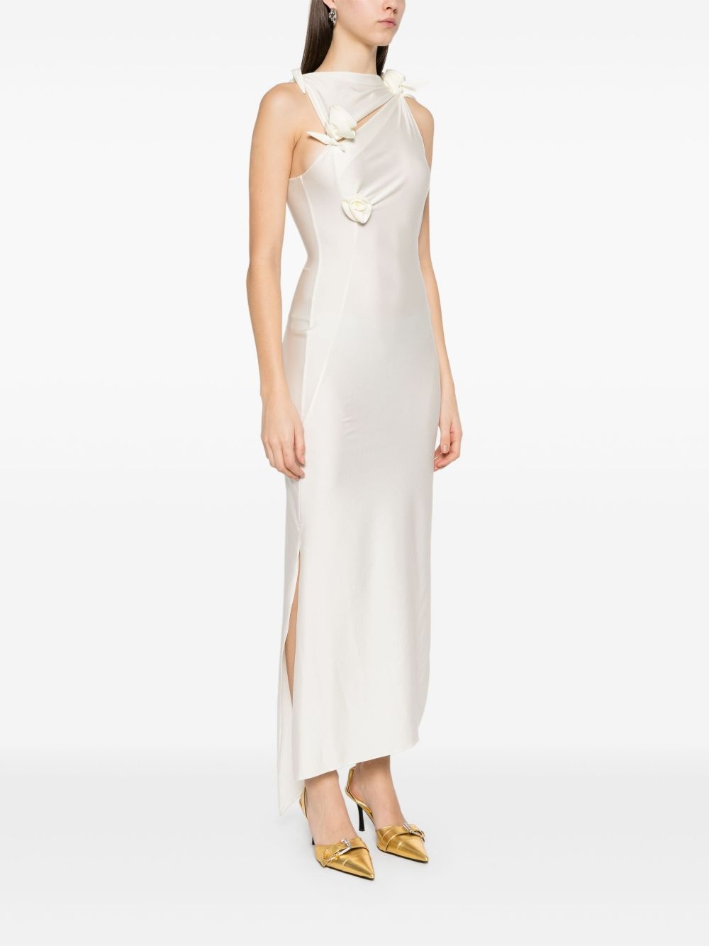 asymmetric flower maxi dress - 3