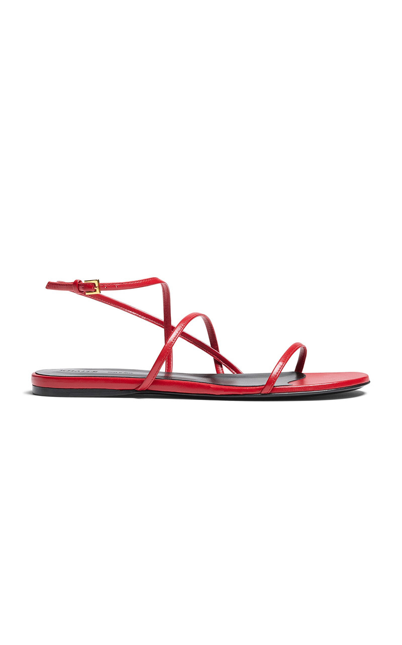 Loop Leather Flat Sandals red - 1