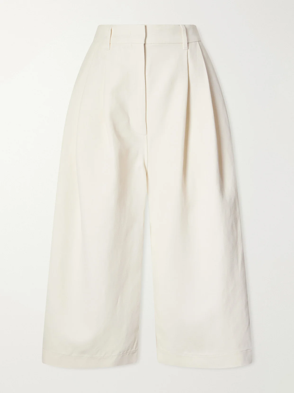 Pleated Woven Wide-leg Pants - 1