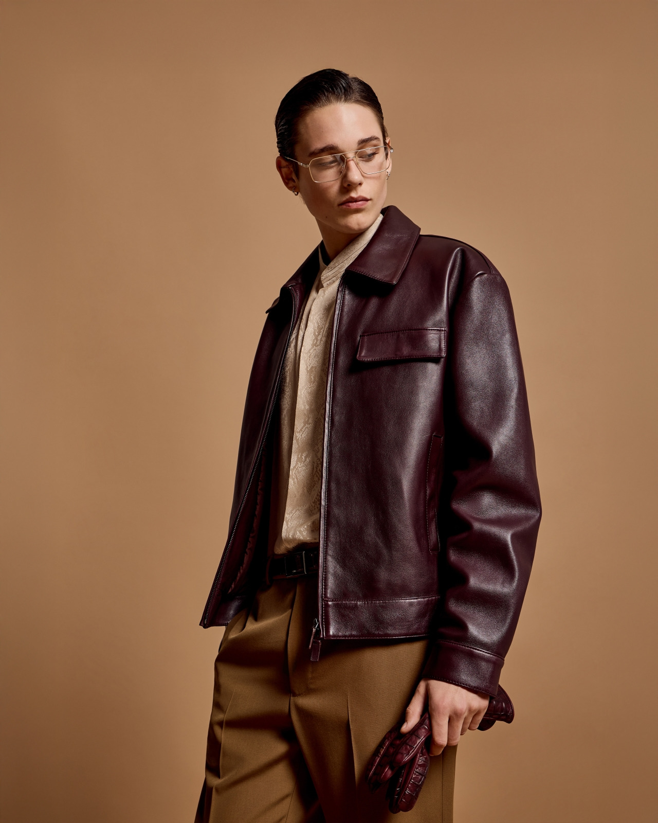 BLOUSON IN PLONGE LAMBSKIN NAPPA LEATHER - 6