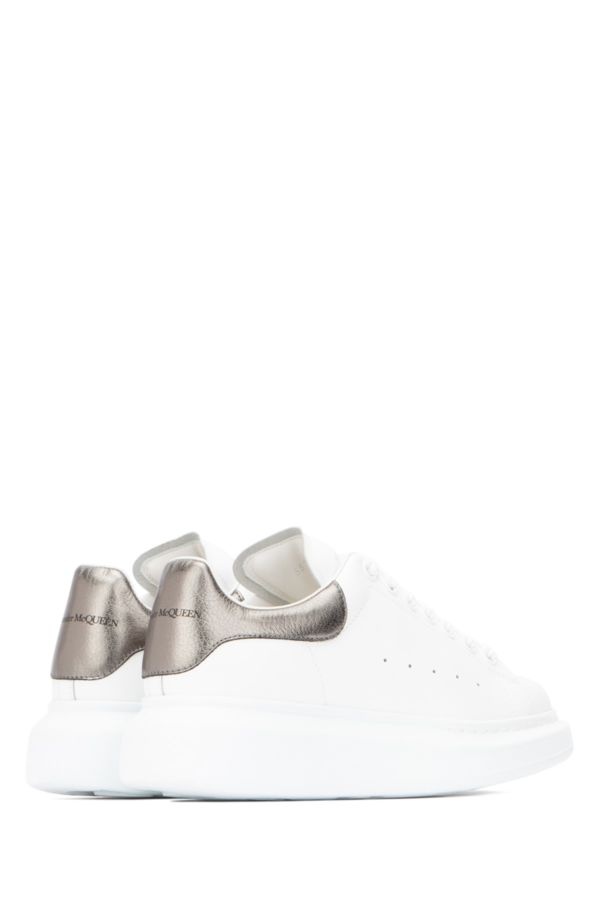 White leather sneakers with lead leather heel - 4