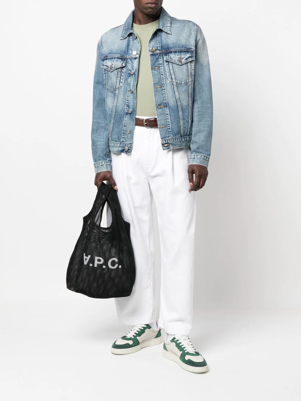 logo-print mesh tote bag - 2