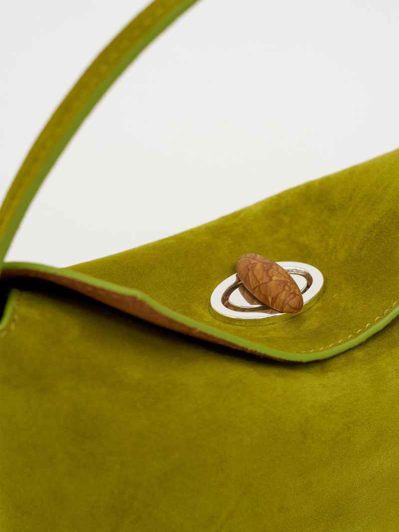 Turnlock Suede Mini Shoulder Bag 3