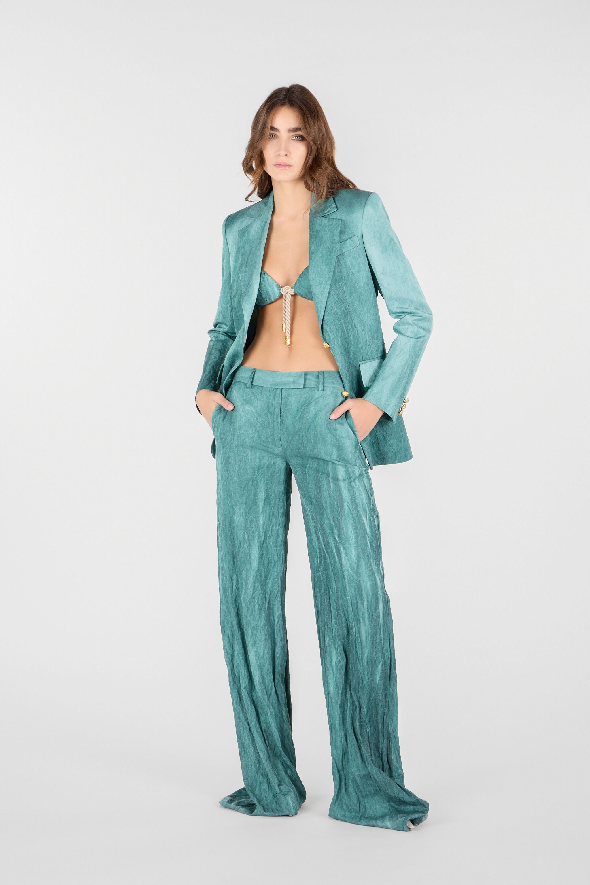 Crinkled Texture Trousers - 2