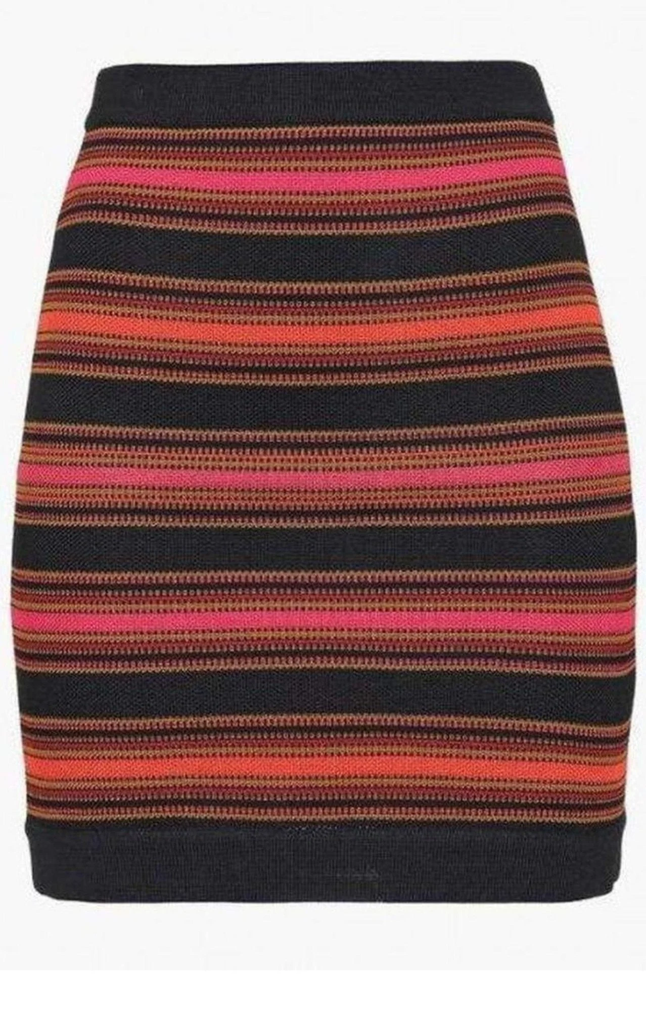 Striped Stretch-Knit Mini Skirt - 1