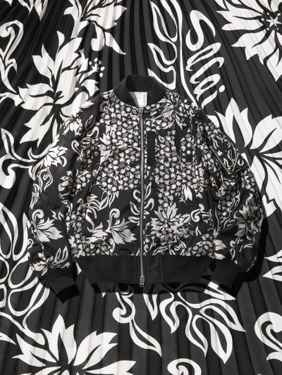 sacai Floral Embroidered Patch Blouson outlook