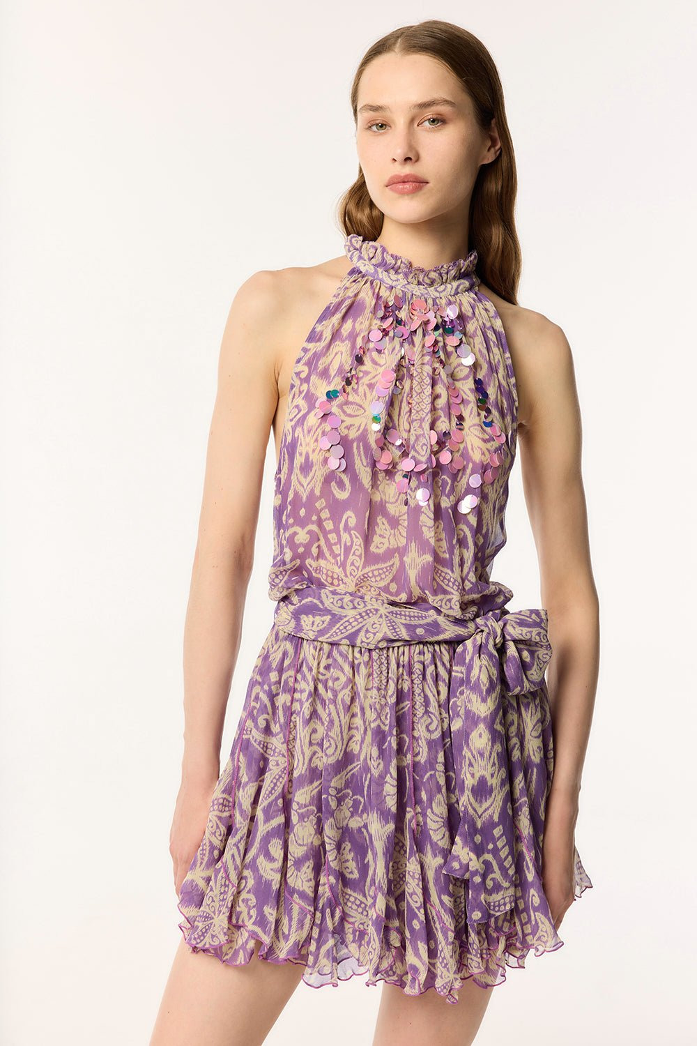Mini Dress Bianca - Purple Macro Ikat - 2