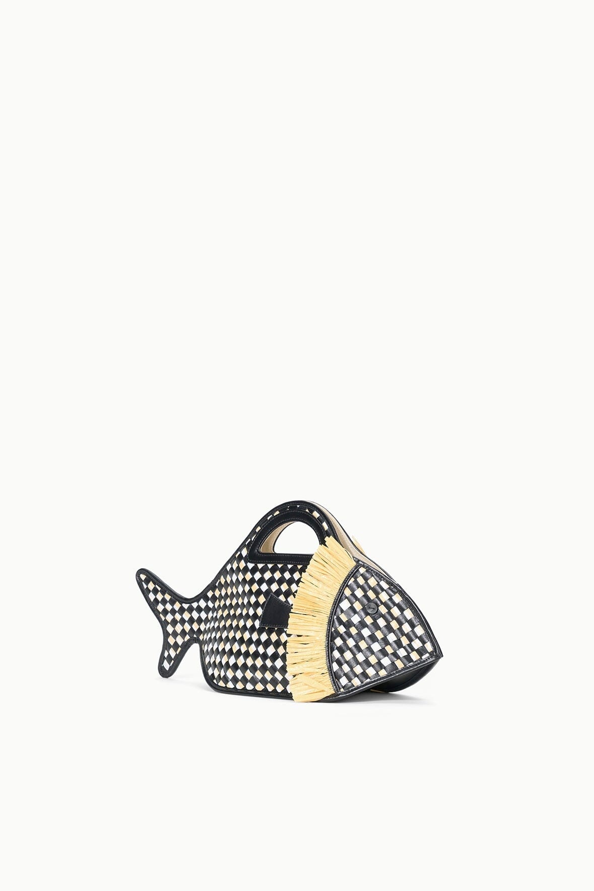 STAUD CLEO FISH BASKET BAG BLACK NATURAL - 3