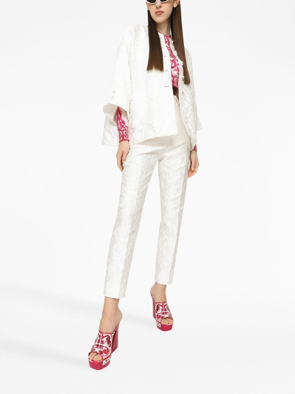 brocade cape-style jacket - 2