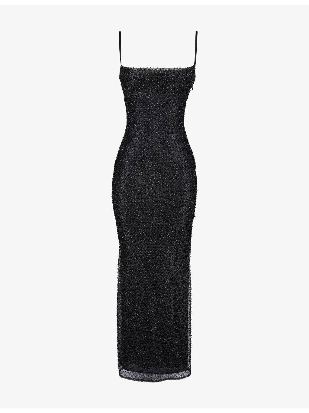 Calla Pearl-Embellished Mesh Maxi Dress - 1