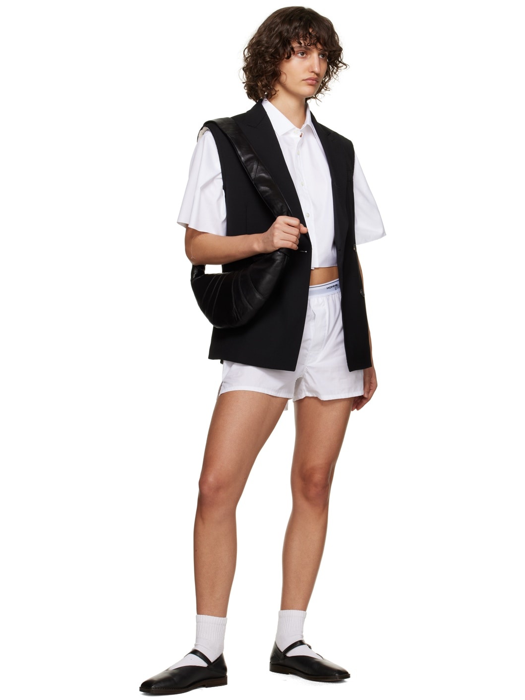 Black Peaked Lapel Vest - 4