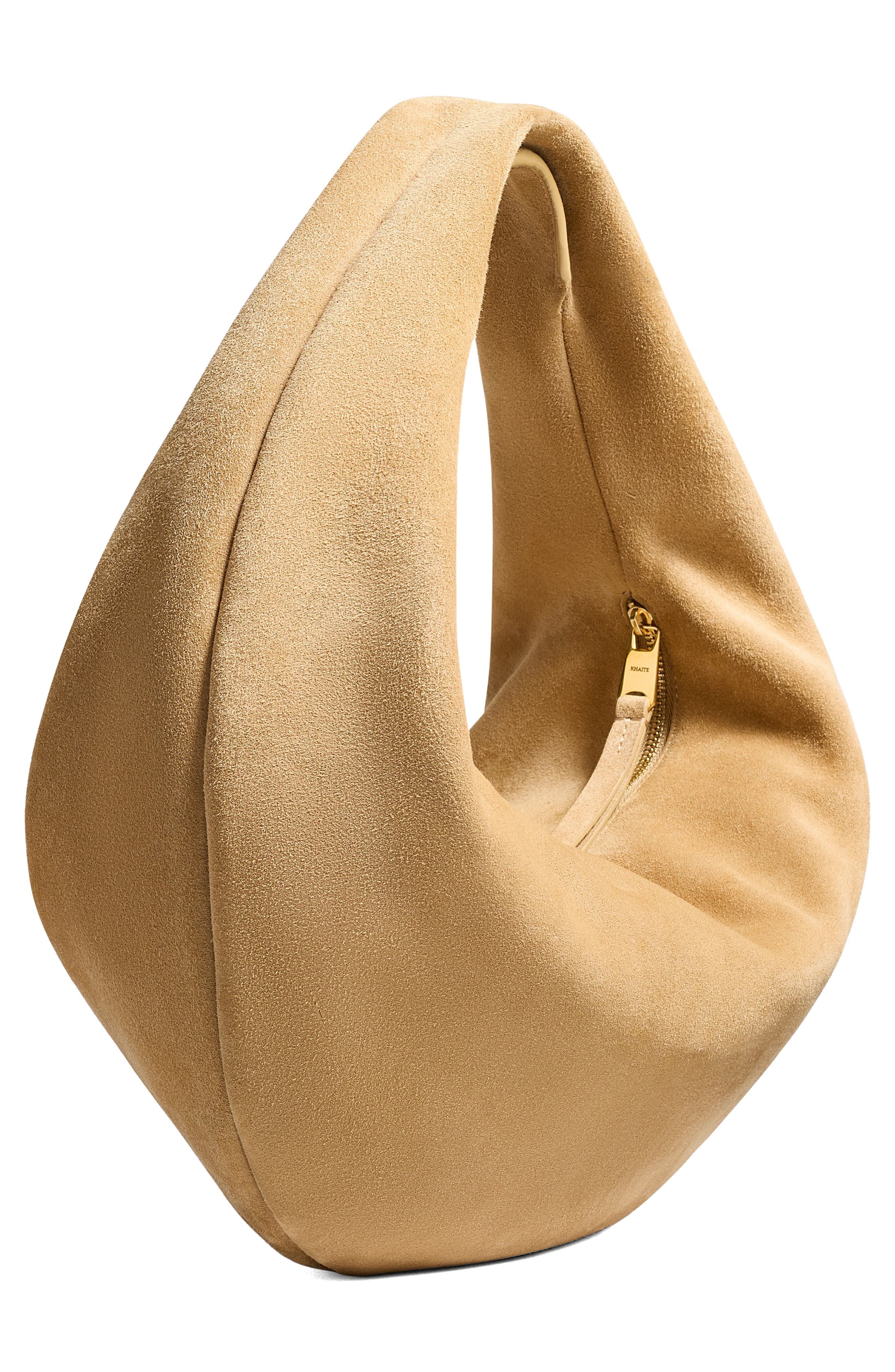 Khaite Medium Olivia Suede Hobo Bag in Wheat at Nordstrom - 5