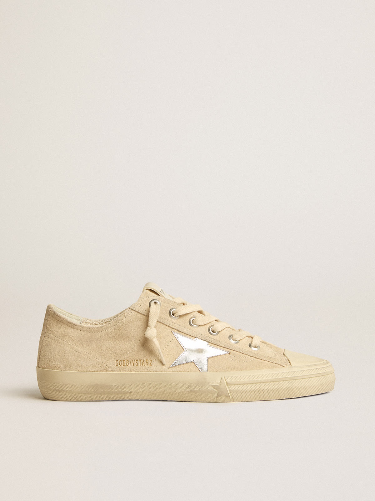 Men’s V-Star in pearl suede with silver metallic leather star - 1