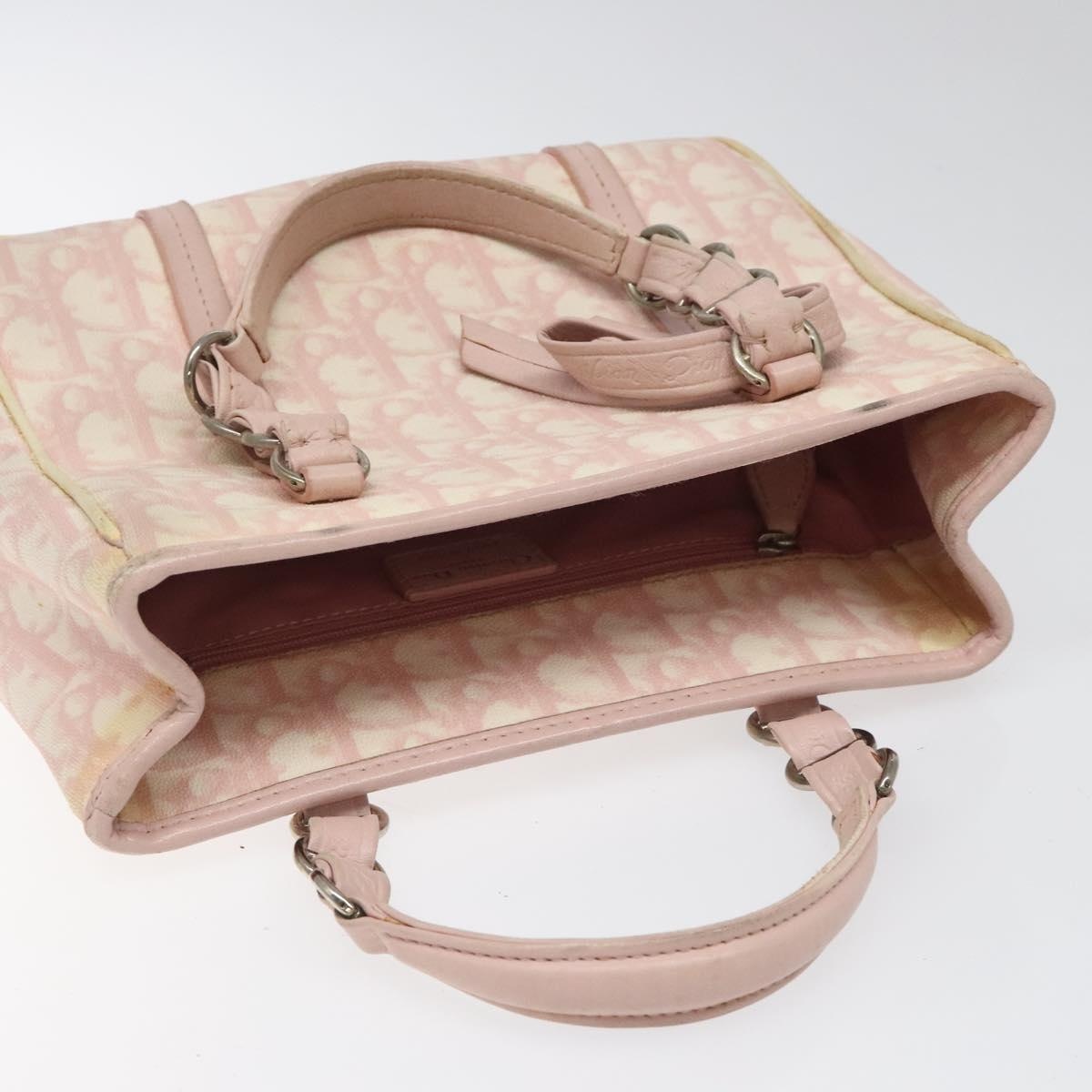 DIOR Trotter Canvas Romantic Hand Bag Pink Silver - 6