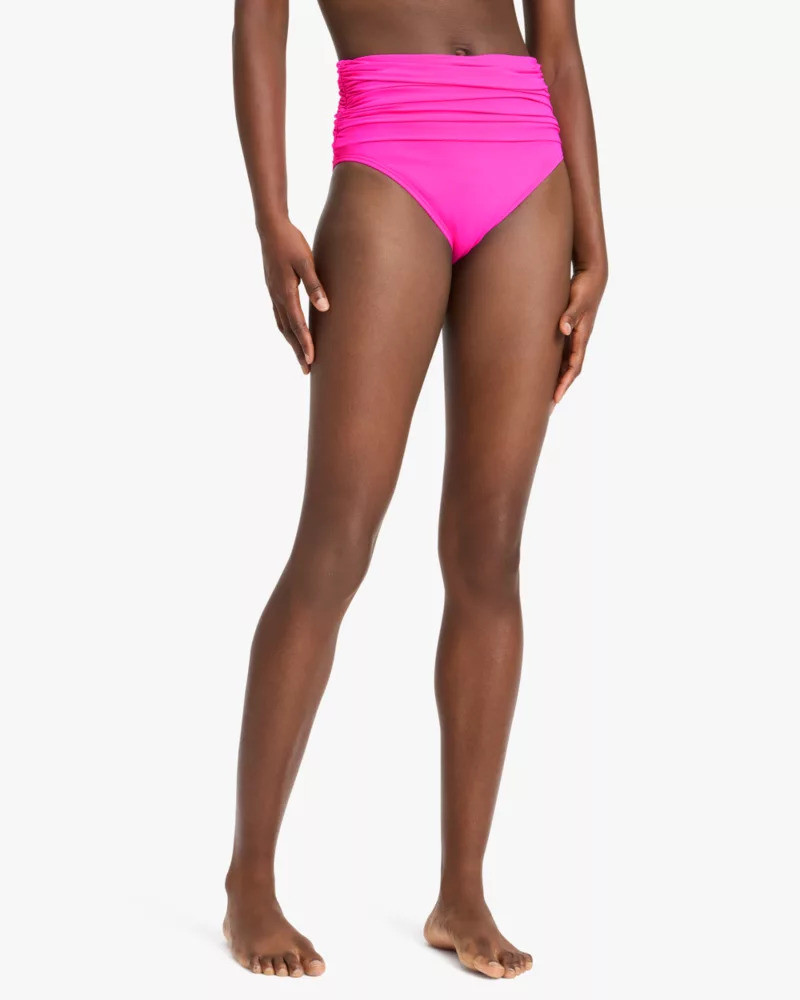 Shirred High Waist Bikini Bottom 1