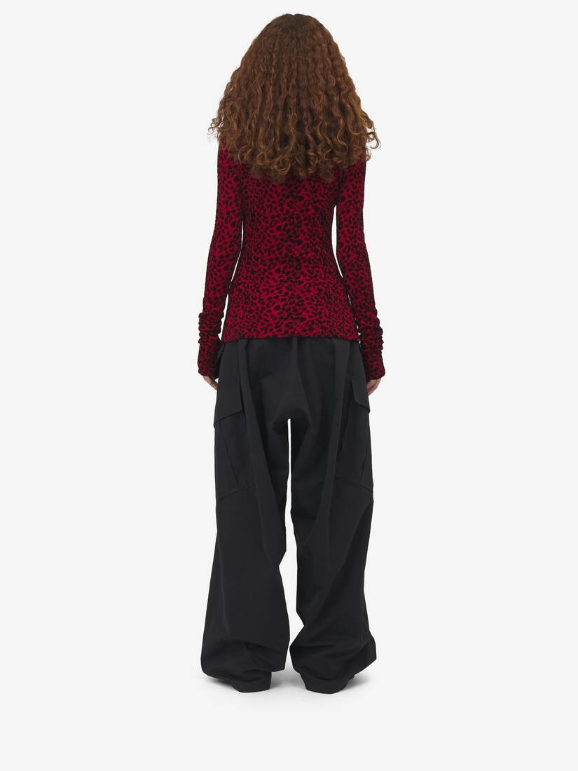 Leopard Jacquard Fitted Top - 5
