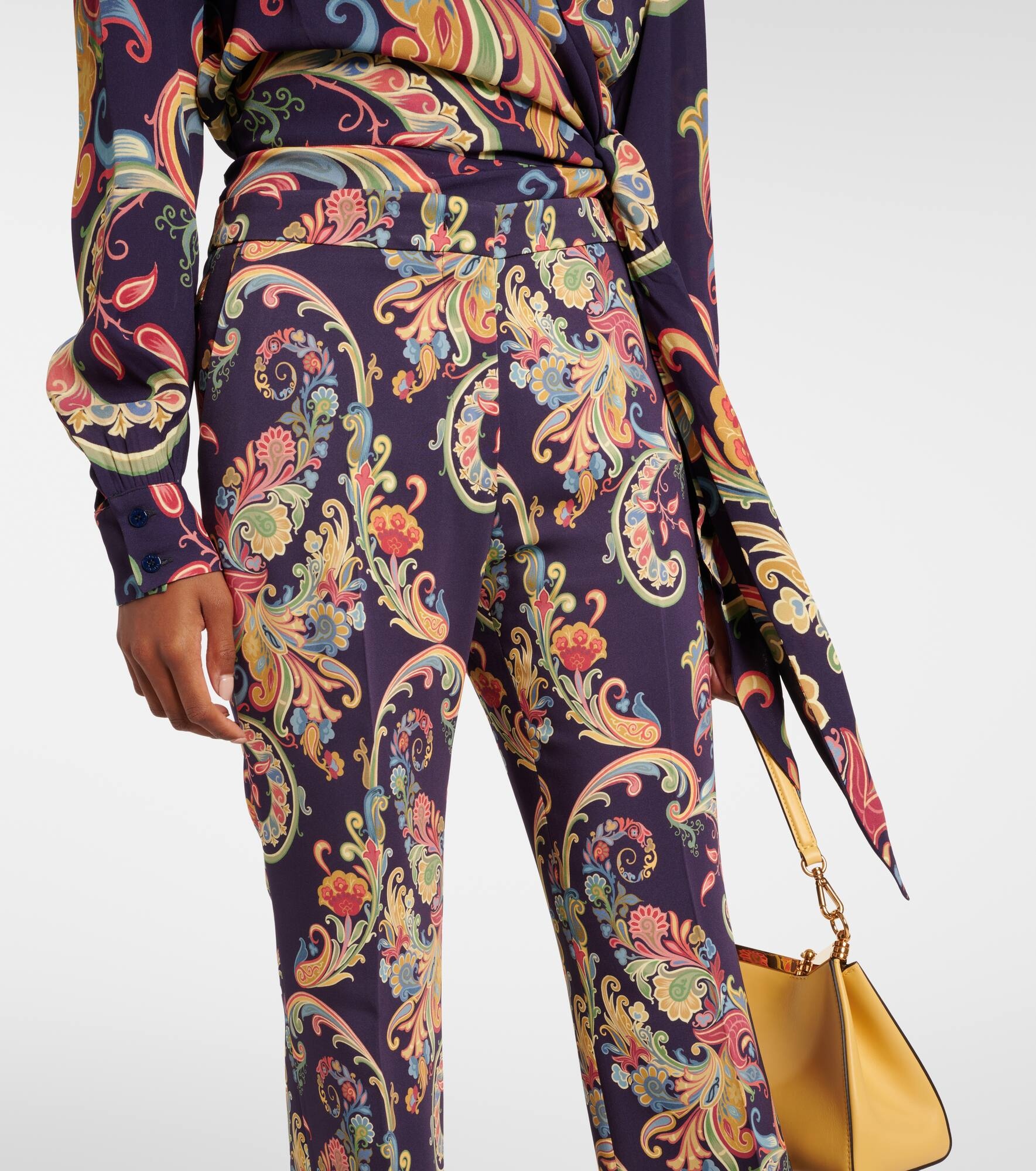 Paisley high-rise flared pants - 4