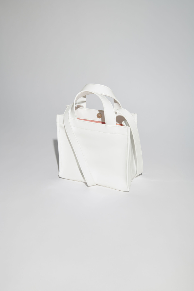 Logo mini shoulder tote bag - White 3