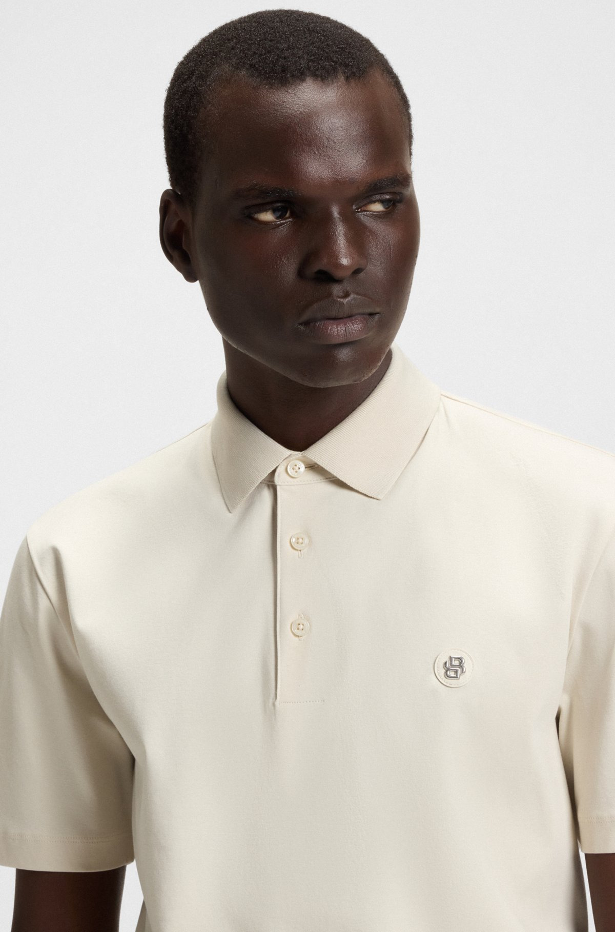 MERCERIZED-COTTON POLO SHIRT WITH DOUBLE MONOGRAM - 3