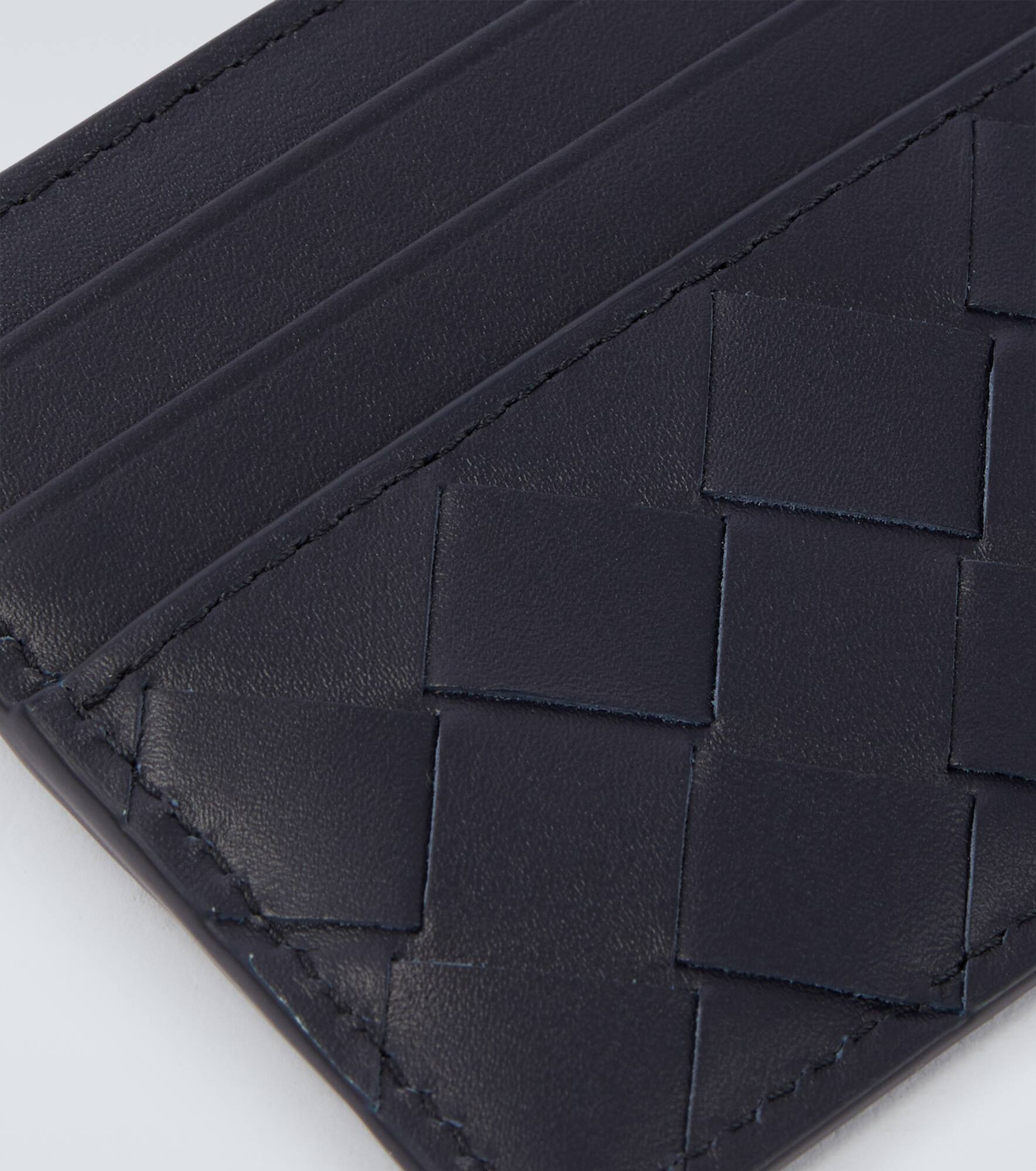 Intrecciato leather card holder - 3