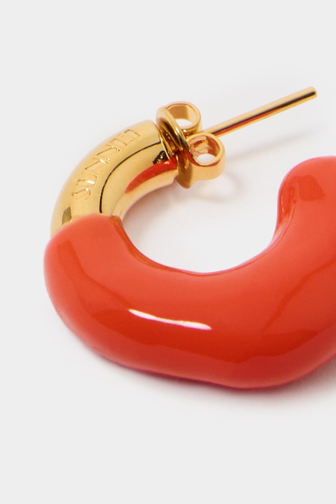 MINI RUBBERIZED EARRINGS GOLD / orange - 2