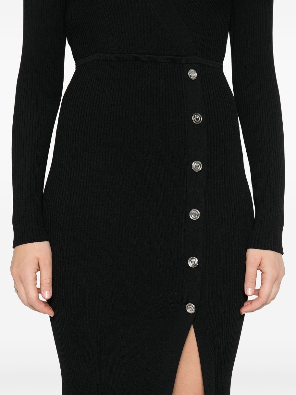 fine-ribbed midi dress - 5