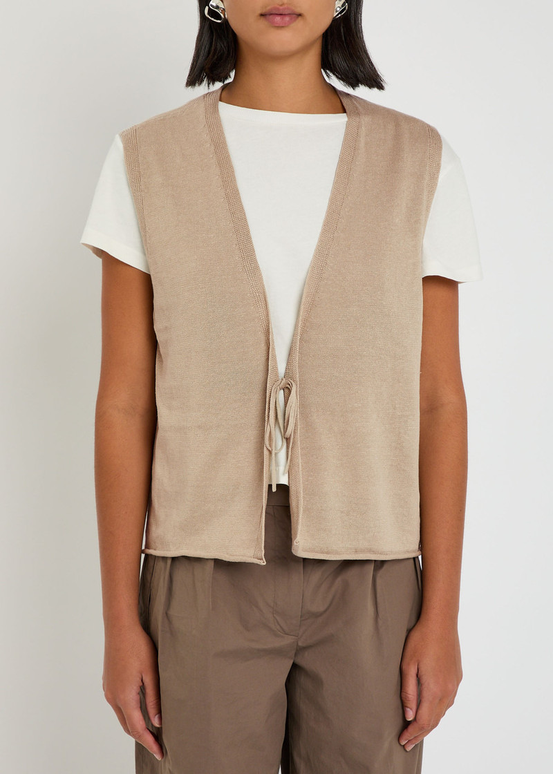 EILEEN FISHER Eileen Fisher Linen and Cotton-blend Knit Vest outlook