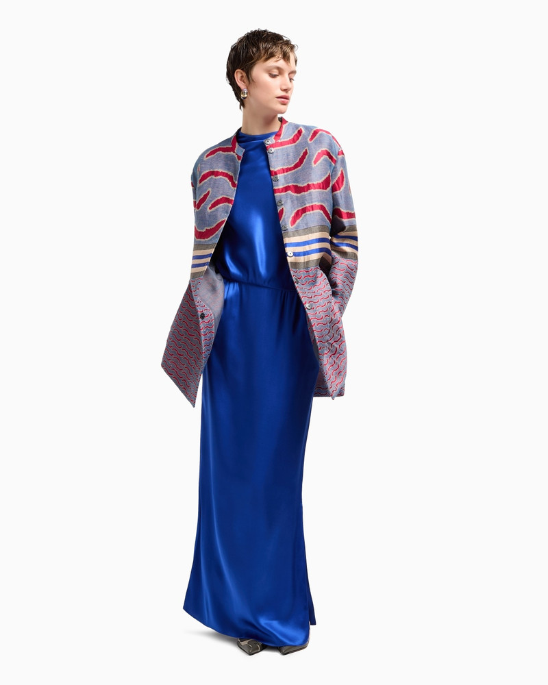 GIORGIO ARMANI DOUBLE-FACED SILK-SATIN LONG DRESS outlook