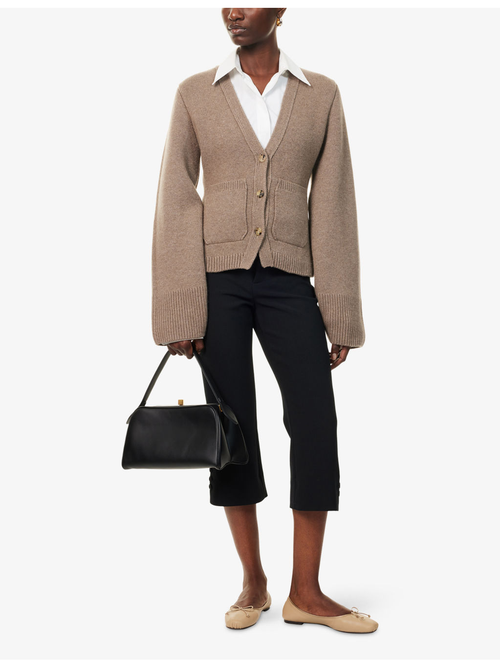 Scarlet V-Neck Cashmere Cardigan - 2