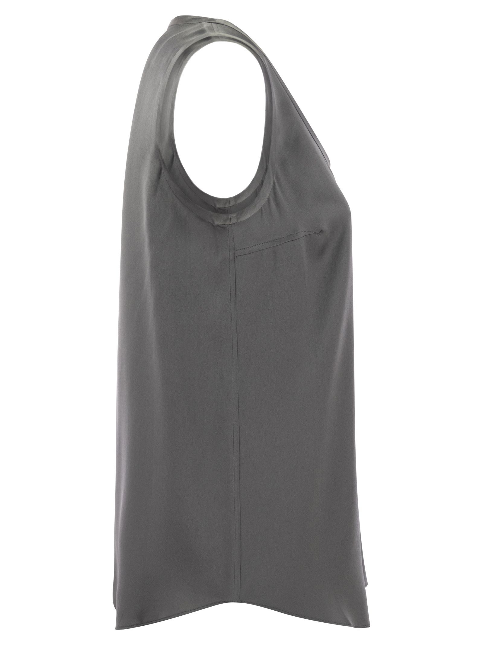 Brunello Cucinelli Women Stretch Silk Satin Top - 3