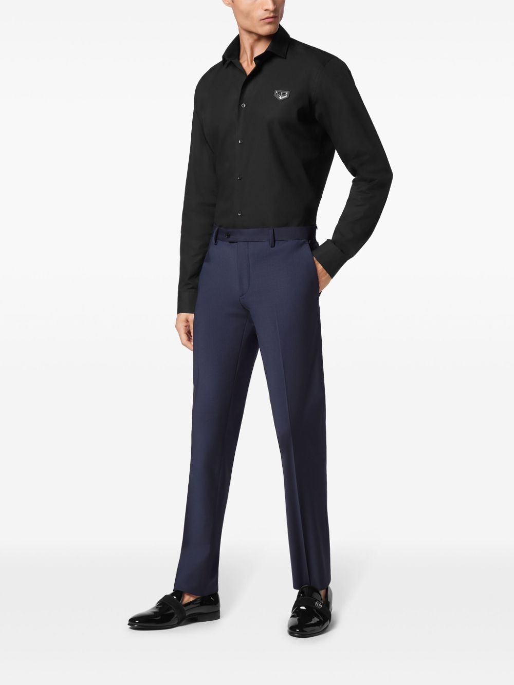 straight-leg wool-blend trousers - 2