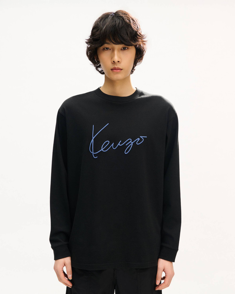 KENZO 'KENZO Signature' embroidered long sleeve T-shirt in cotton outlook