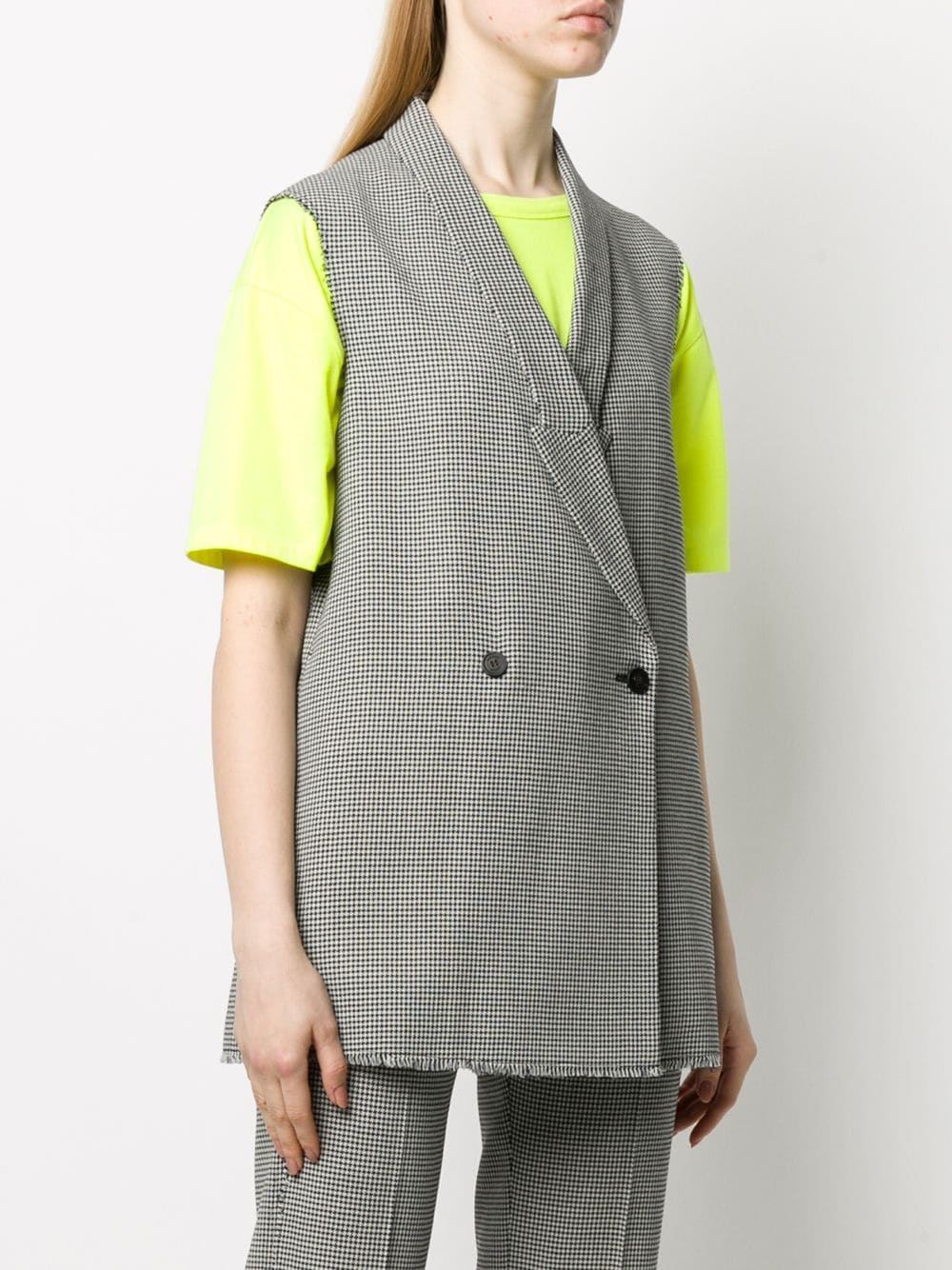 houndstooth sleeveless jacket - 3