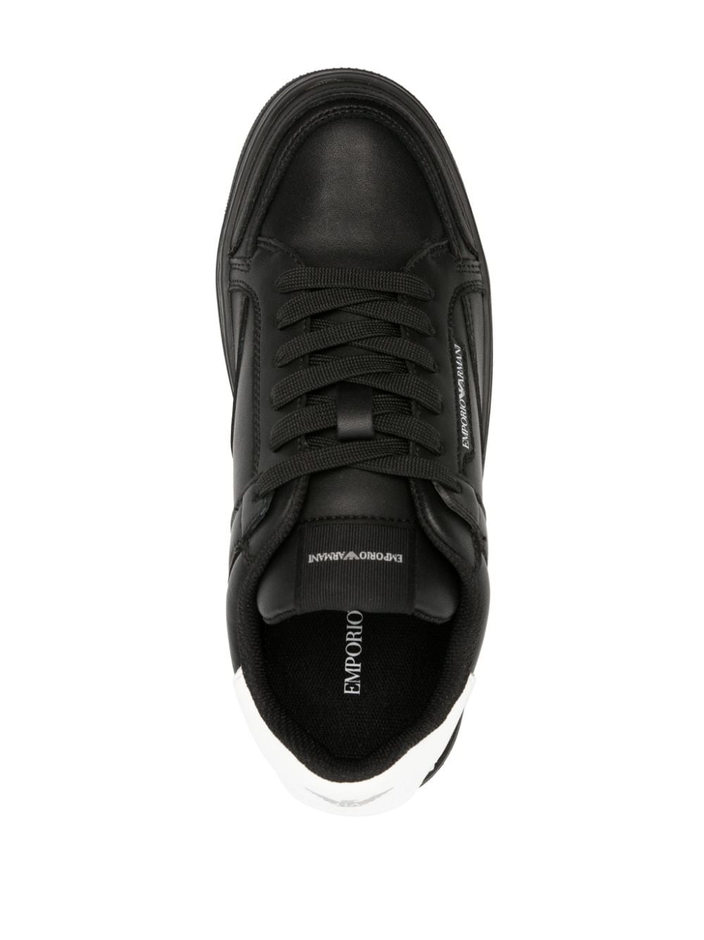 logo-print leather sneakers - 4