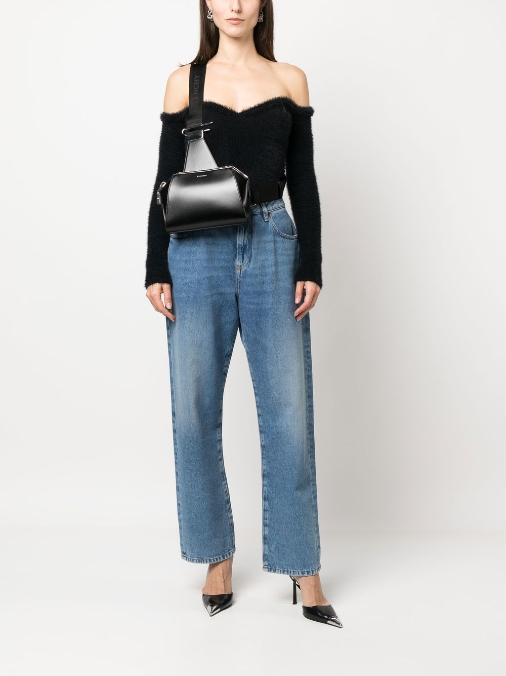 logo-print leather crossbody bag - 2